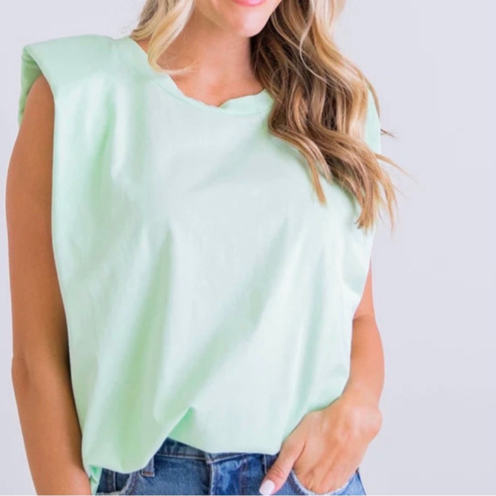 Karlie L Knit Shoulder Pad Tank